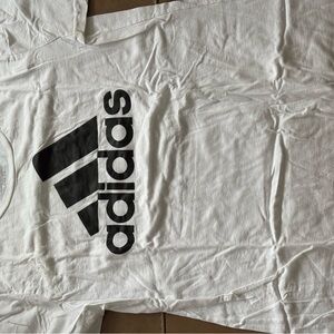 Adidas White Tee with Black Emblem
